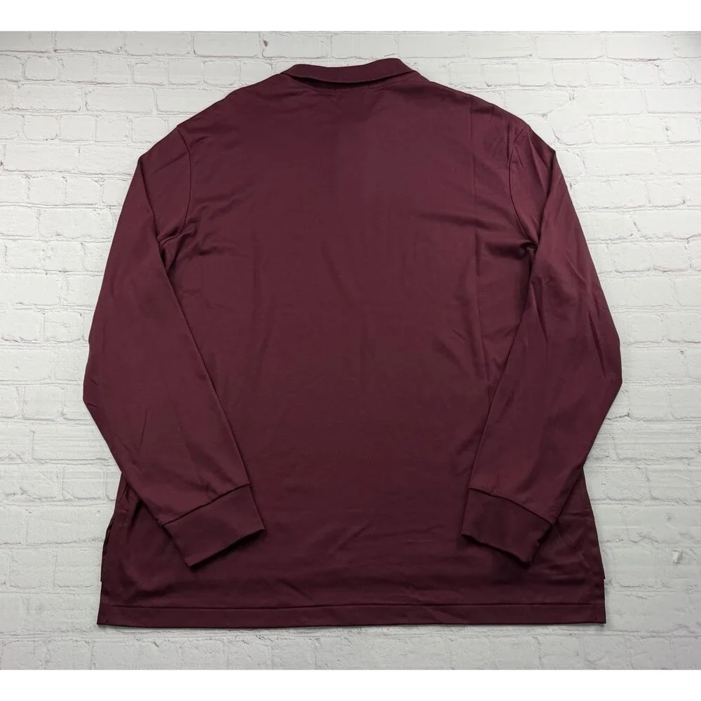 Polo Ralph Lauren Pima Soft Touch Polo Shirt Men's XL Burgundy Long Sleeve Pony